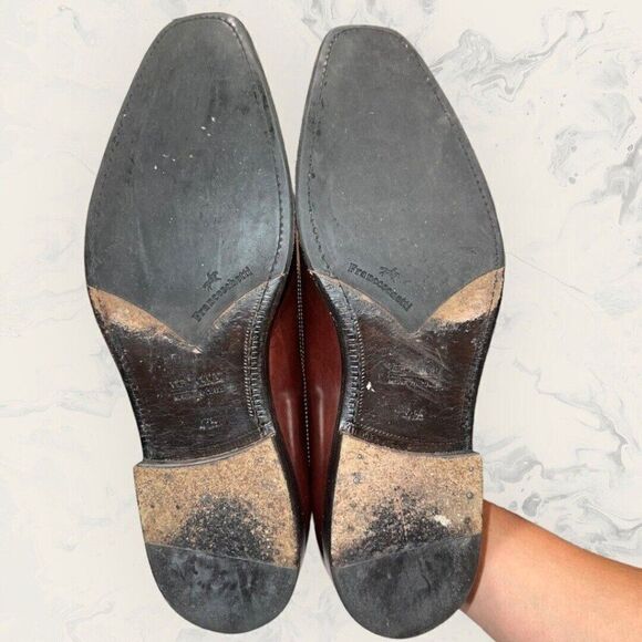 Franceschetti Wingtip Oxford Brown Leather Dress Shoes Mens Size 8 - Picture 7 of 8